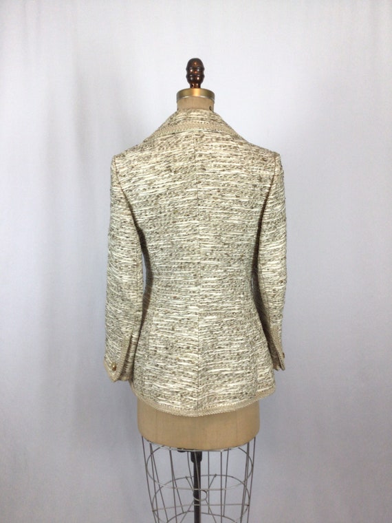 Vintage 60s suit jacket | Vintage woven silk crea… - image 8