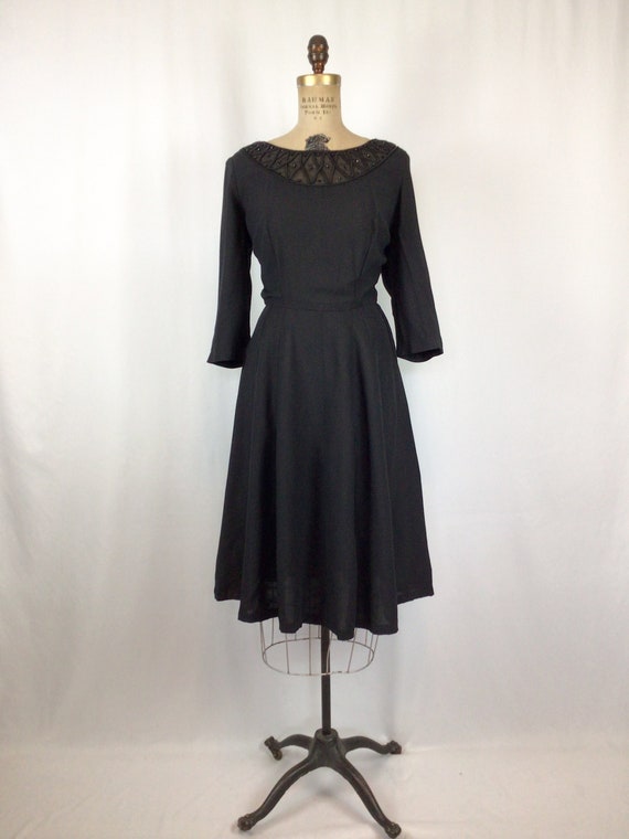 Vintage 40s dress | Vintage black crepe day dress… - image 5