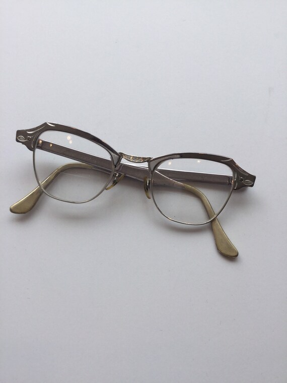 Vintage 60s Eye Glasses Vintage Silver Aluminum Framed Eye - Etsy