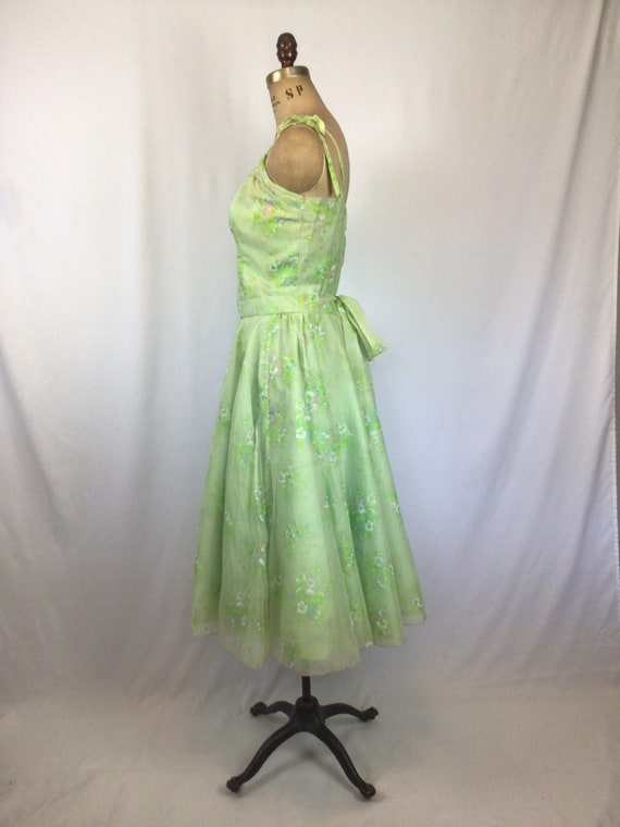 Vintage 60s dress | Vintage green floral fit and … - image 8