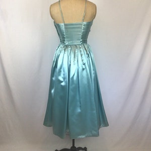 Vintage 50s dress Vintage aquamarine duchess satin party dress 1950s Party Line by Domb cocktail dress image 7