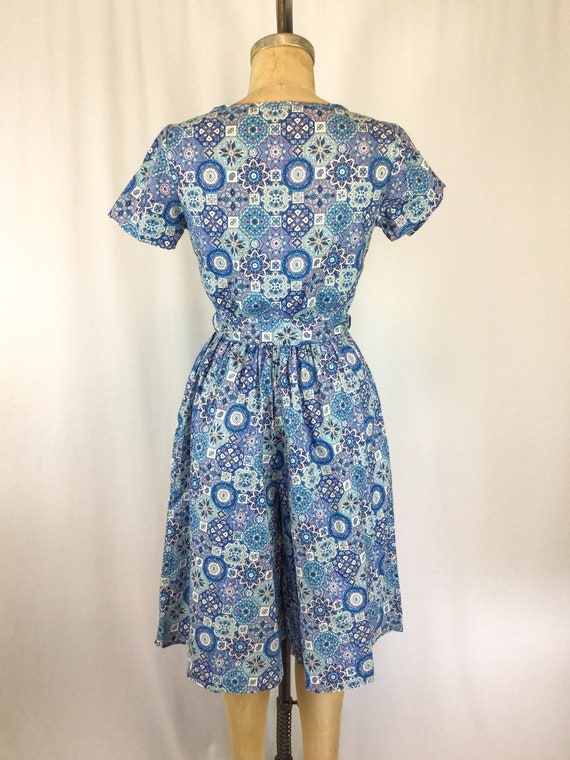 Vintage NOS 50s Playsuit | Vintage blue and white… - image 9