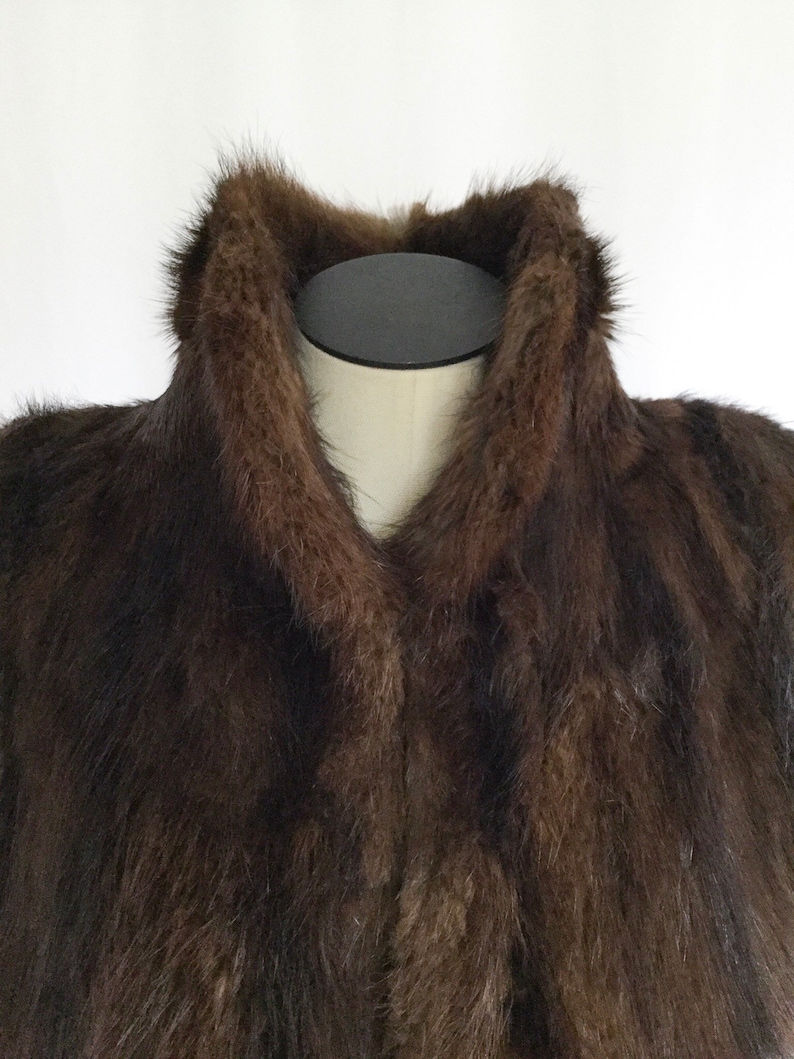 Vintage 50s Fur Cape Vintage Rich Striped Brown Mink Cape Etsy