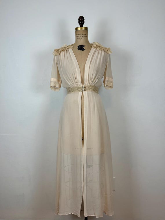 Vintage 30s Robe| Hobert Dressing Gown | 1930s Pa… - image 2