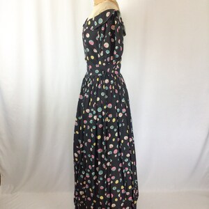 Vintage 30s evening dress Vintage polka dot evening gown 1930s long multi colored party dress image 7