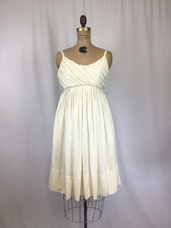 Vintage 50s dress | Vintage ivory knit cocktail d… - image 5