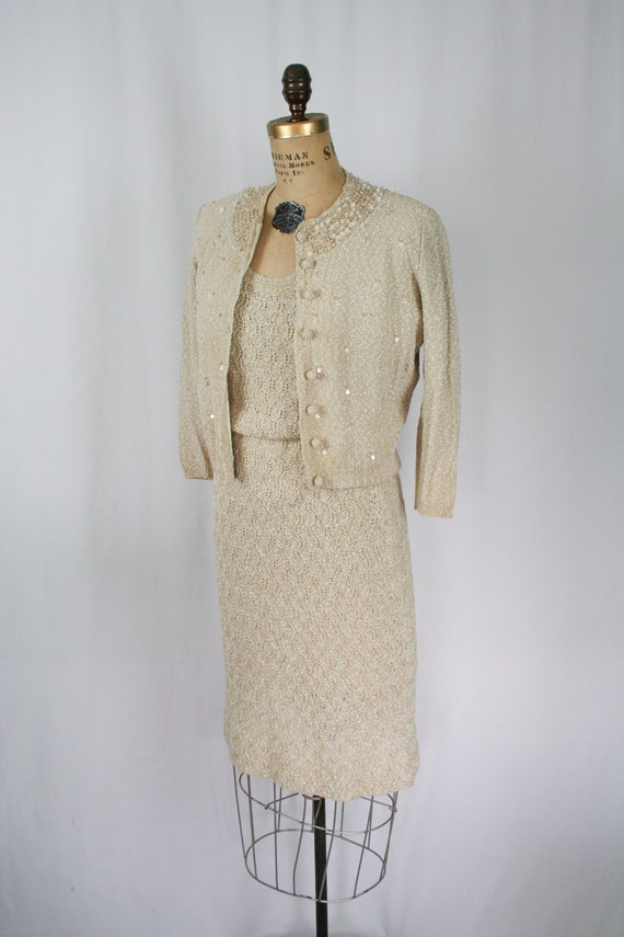 Vintage 50s knit suit | Vintage hand knit two pie… - image 6