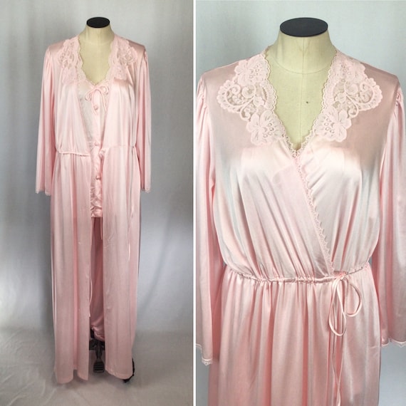 Vintage 60s Negligee Set Vintage Soft Pink Three Piece Pajama Set 1960s Collections JC Penneys Pjs and Robe Etsy