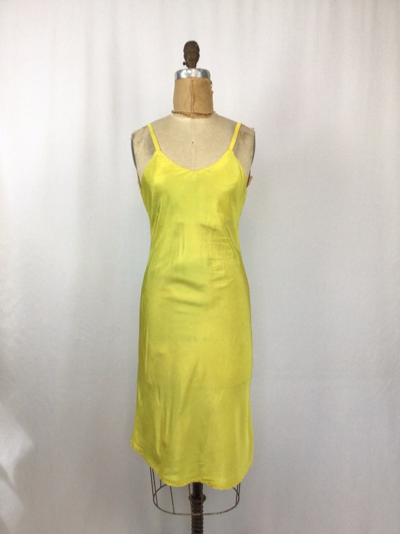 Vintage 40s slip | Vintage sunflower yellow rayon… - image 5