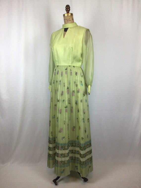 Vintage 60s dress | Vintage green maxi evening dr… - image 5