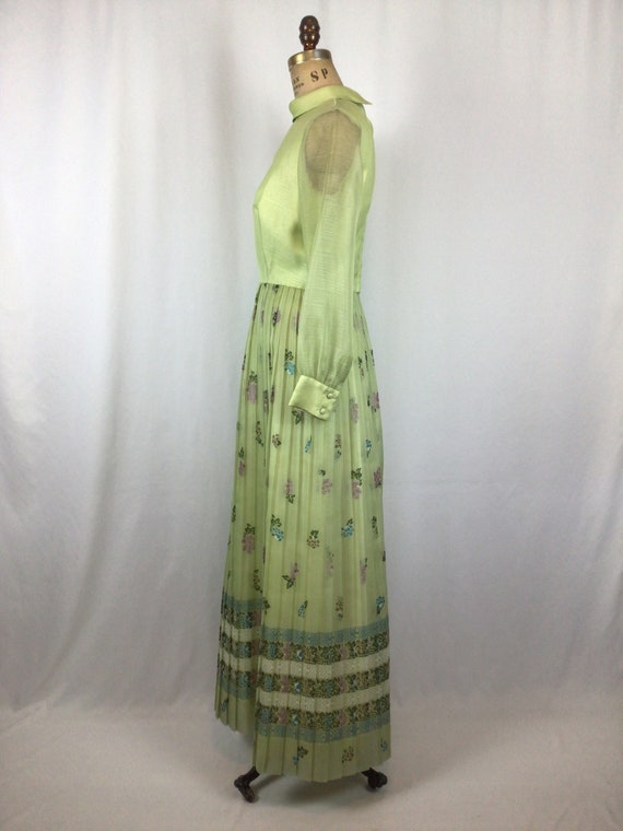 Vintage 60s dress | Vintage green maxi evening dr… - image 6