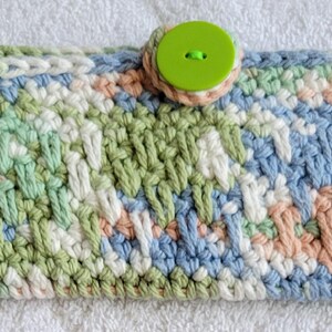 Cotton Crochet Eye Glass Cases in Soft Colors Stoneware Ombre