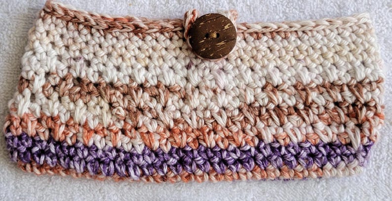 Cotton Crochet Eye Glass Cases in Soft Colors Sunsetting