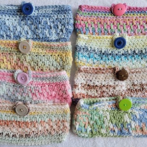 Cotton Crochet Eye Glass Cases in Soft Colors image 2