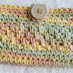 Cotton Crochet Eye Glass Cases in Soft Colors Buttercream