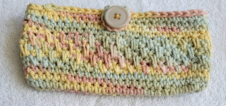 Cotton Crochet Eye Glass Cases in Soft Colors Buttercream