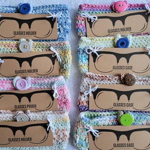 Cotton Crochet Eye Glass Cases in Soft Colors