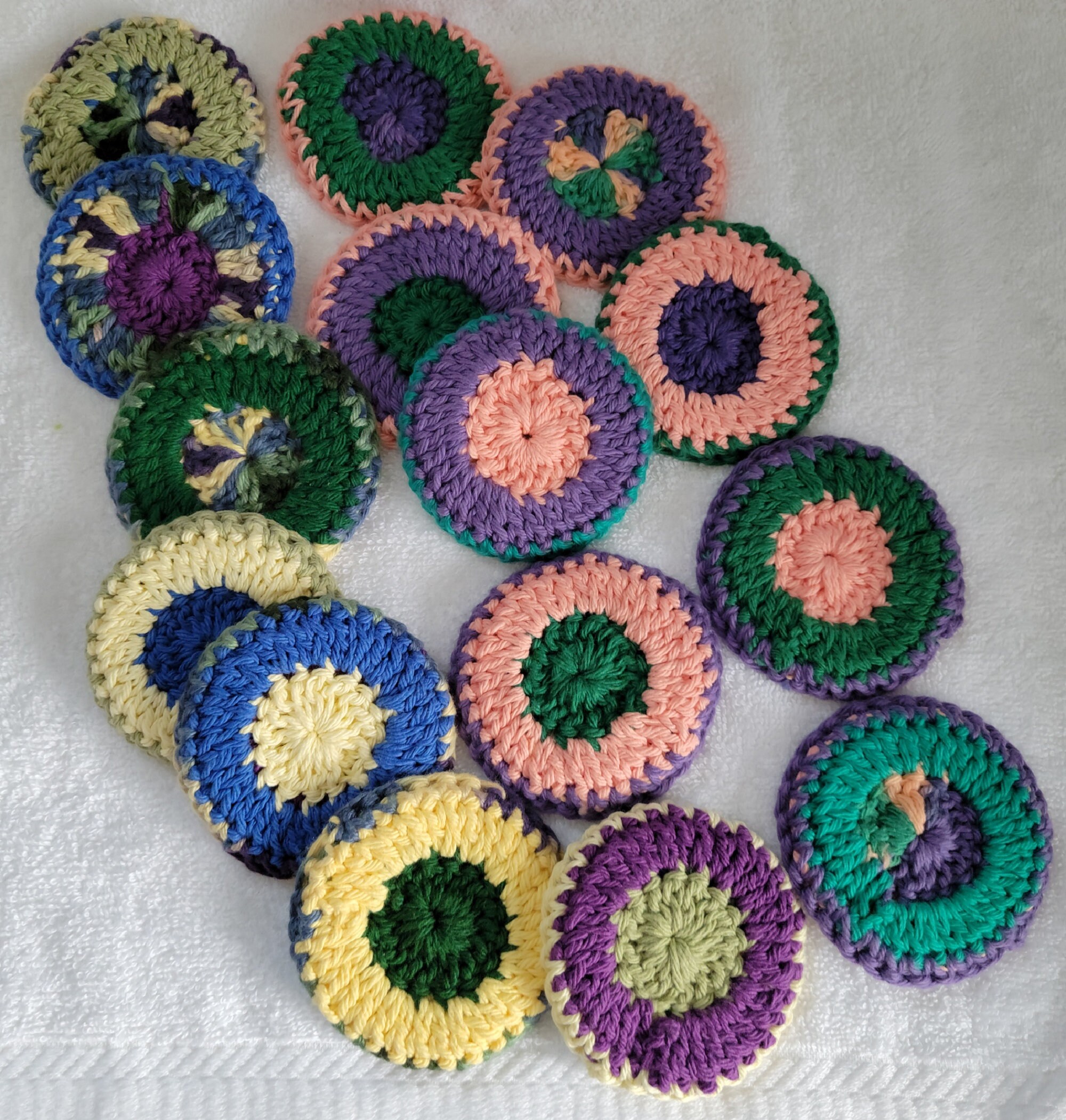Royal Colors Crochet Reversible Face Rounds - Etsy