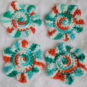 Ahoy Ombre Crochet Flower Shaped Scrubby