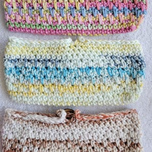 Cotton Crochet Eye Glass Cases in Soft Colors image 13