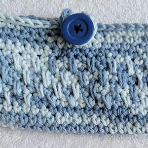 Cotton Crochet Eye Glass Cases in Soft Colors Faded Denim