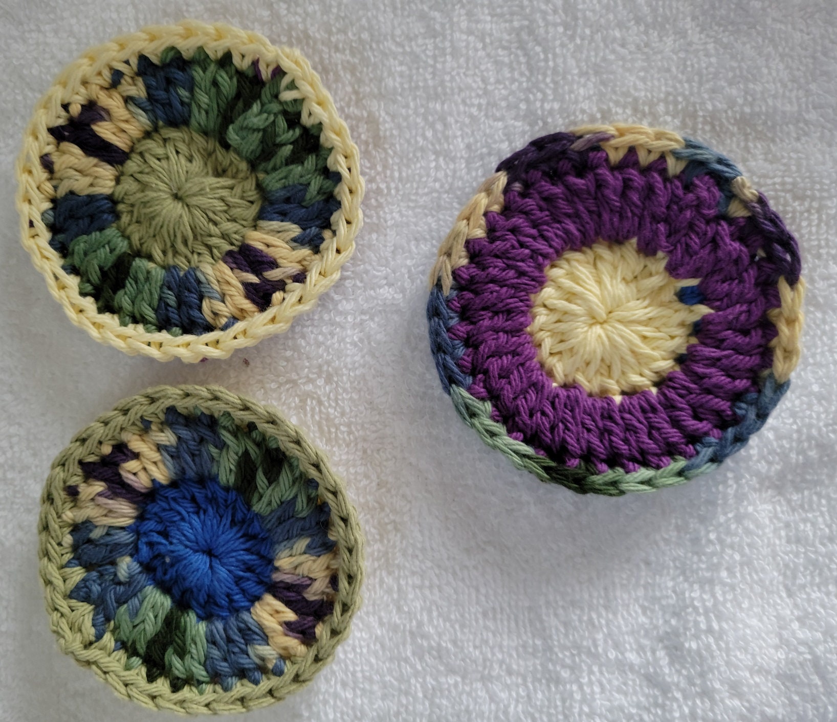 Royal Colors Crochet Reversible Face Rounds - Etsy