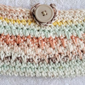 Cotton Crochet Eye Glass Cases in Soft Colors Sunlit Seafoam