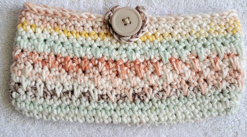 Cotton Crochet Eye Glass Cases in Soft Colors Sunlit Seafoam
