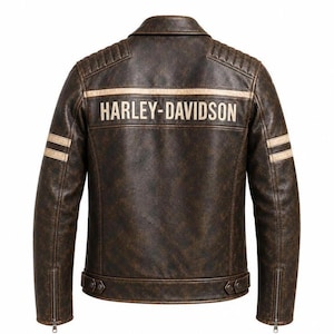 Brown Harley Davidson Leather Jacket - Etsy