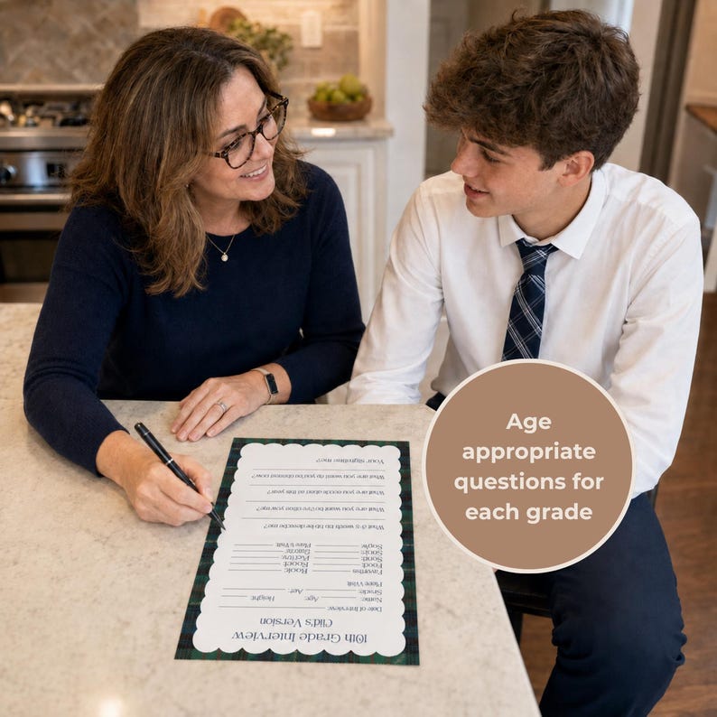 Child Interview Printable Private School Catholic Questionnaire Back ...