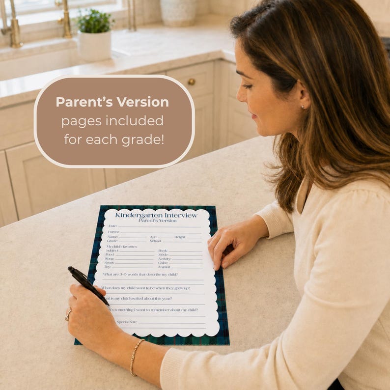 Child Interview Printable Private School Catholic Questionnaire Back ...