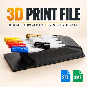 Schräger Markerhalter aus 3D-Druck | Organizer für Künstlerbedarf (Schreibtisch)