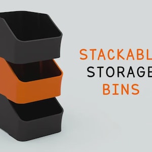 Stackable Storage Bins STL File | Modular Desk Organizer (Digital Download)