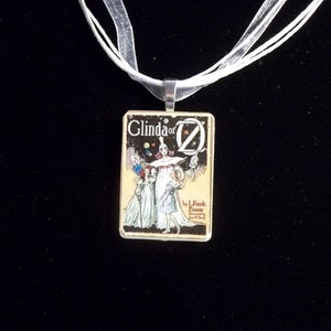 Glinda the Good Witch Vintage Wizard of Oz image handcrafted game piece pendant Necklace Domino jewelry image 2