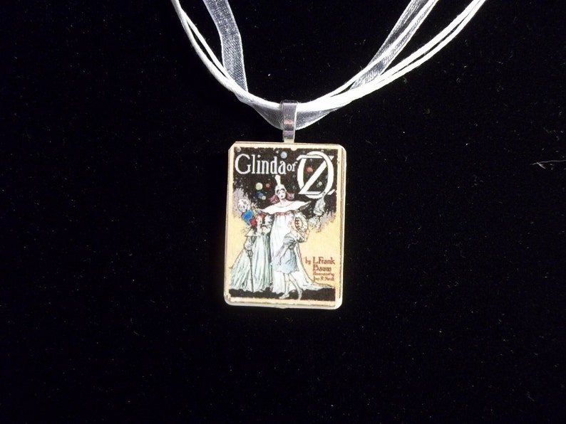 Glinda the Good Witch Vintage Wizard of Oz image handcrafted game piece pendant Necklace Domino jewelry image 2