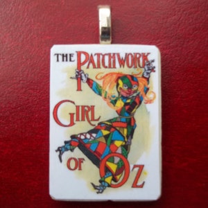 Choice of Scraps the Patchwork Girl of Oz Necklace Vintage book images handcrafted Rummikub pendant