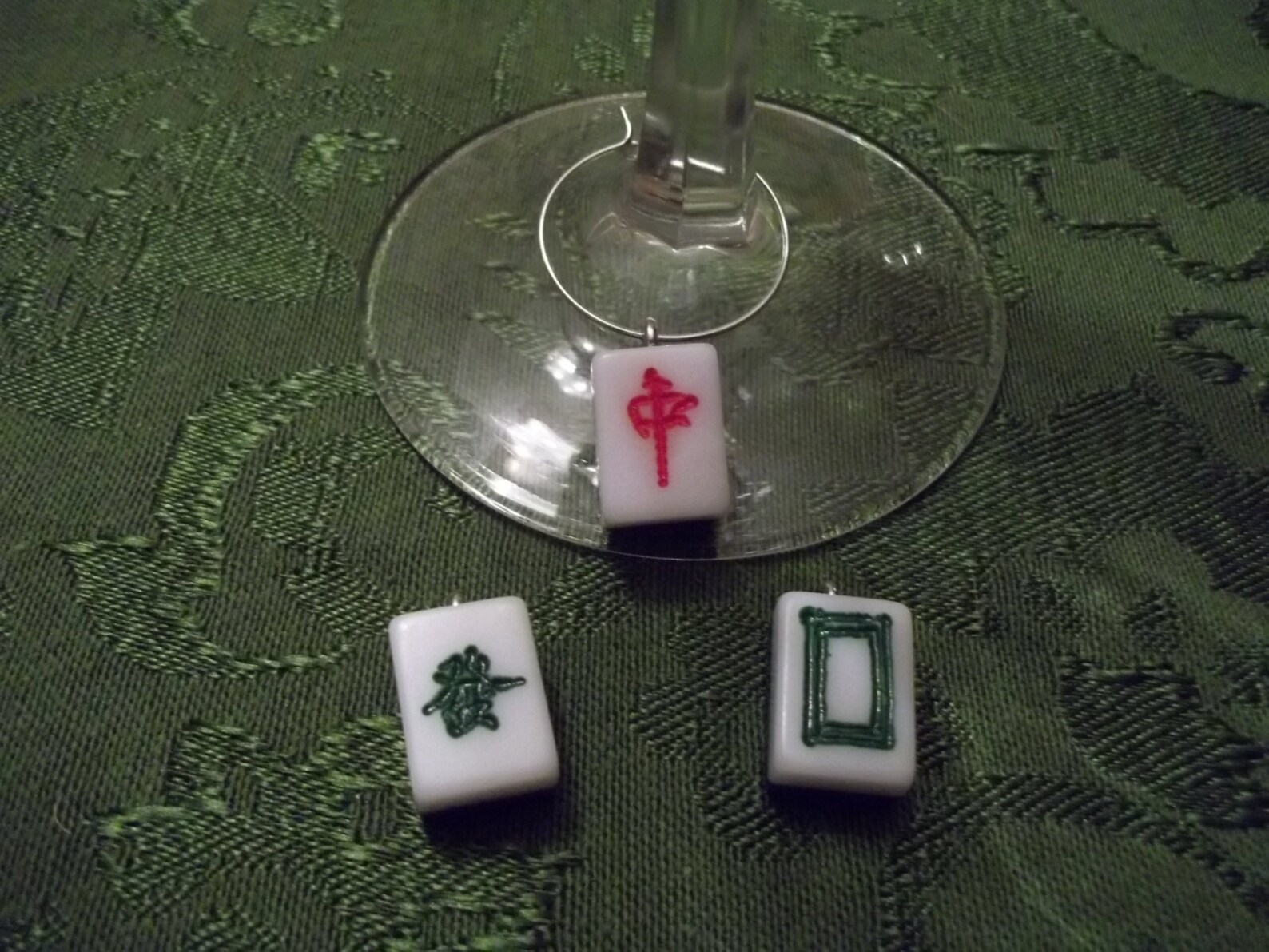 Mahjong Wine Charms Set of 3 Dragons Charms Made From Mini Etsy Hong Kong