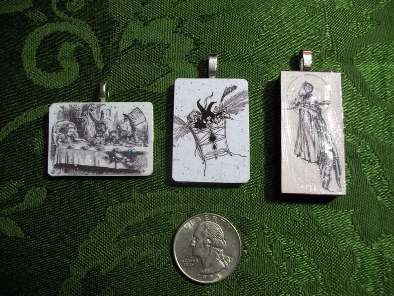 Glinda the Good Witch Vintage Wizard of Oz image handcrafted game piece pendant Necklace Domino jewelry image 5