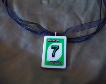 Pick your Card handcrafted Game Piece Necklace on voile necklace with gift bag