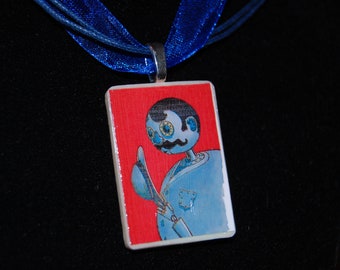 Tik Tok Wizard of Oz handcrafted Game Piece Pendant on voile necklace with gift bag