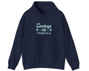 Cowboys & Tequila Hoodie | Western Script Ranch Grafik