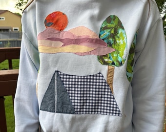 Upcycled hoodie ~ Camping theme