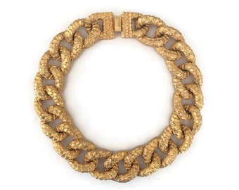 Mimi di Niscemi 1972 Chunky Scale-Textured Gold Chain Link Choker