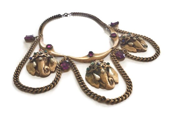 Joseff of Hollywood Jeweled Indian Elephant Festoo