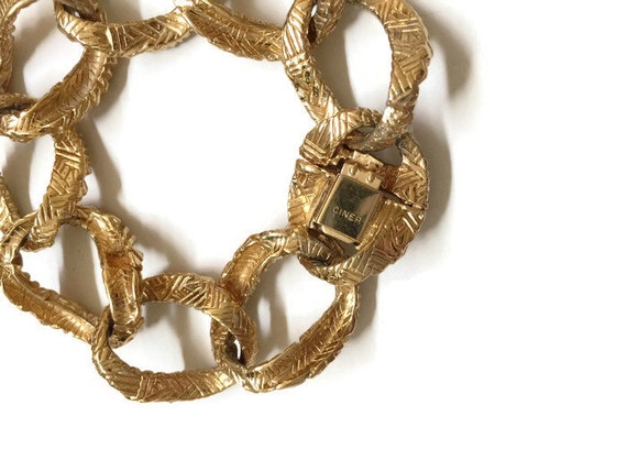 Vintage Ciner Rhinestone Chain Link Long Necklace… - image 5