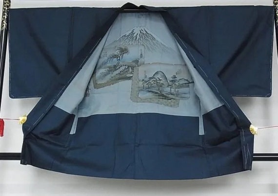 Vintage Kimono&Haori set, Oshima tsumugi silk, In… - image 6