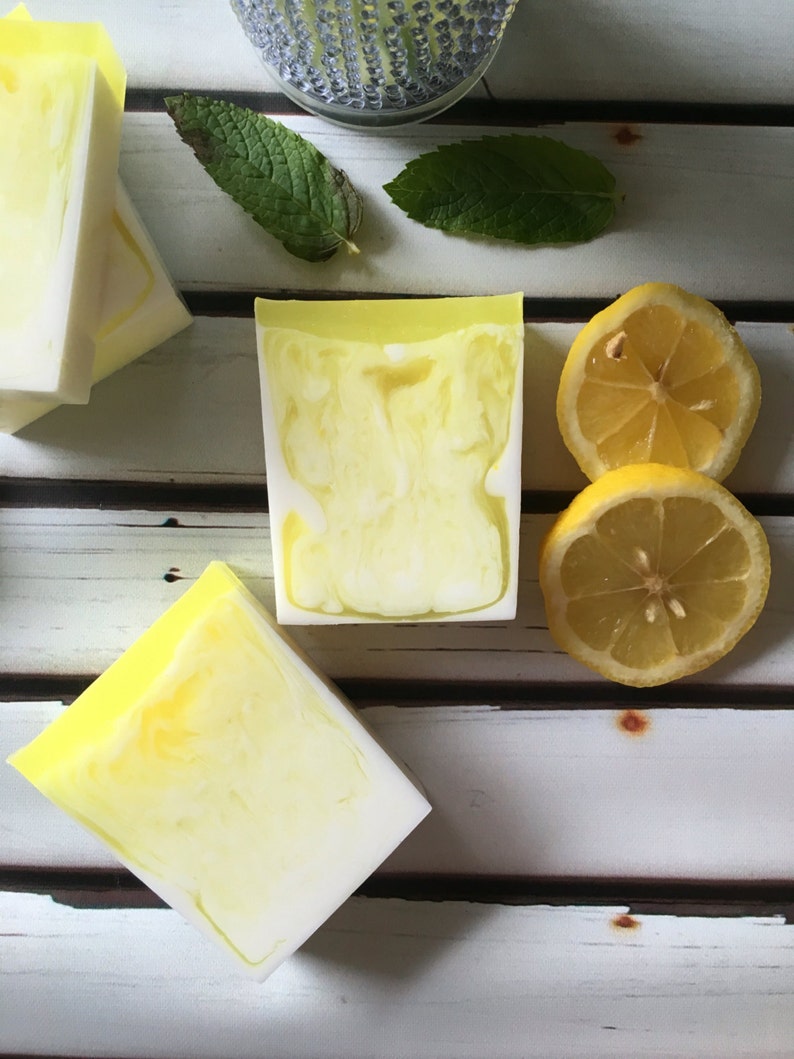 Soap Lemonade Soap Lemon and Vanilla Scented Soap Bar Soap Etsy