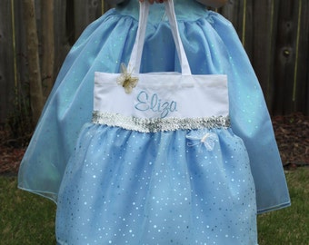 NEW CINDERELLA Inspired Princess Bag/ Tote- Dance Bag- Party Favor-Halloween Trick or Treat Bag-  Easter Bag