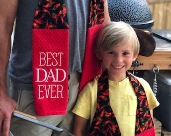 BBQ Grilling Towel-Scarf- Kitchen Towel- Best Dad Ever- Father’s Day Gift- Groomsman Gift