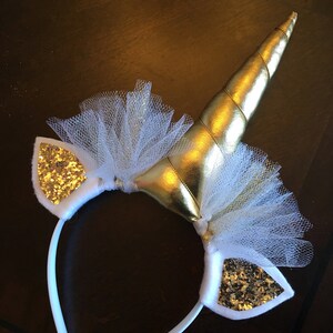 UNICORN HEADBAND party favor dress up headband GOLD headpiece image 1